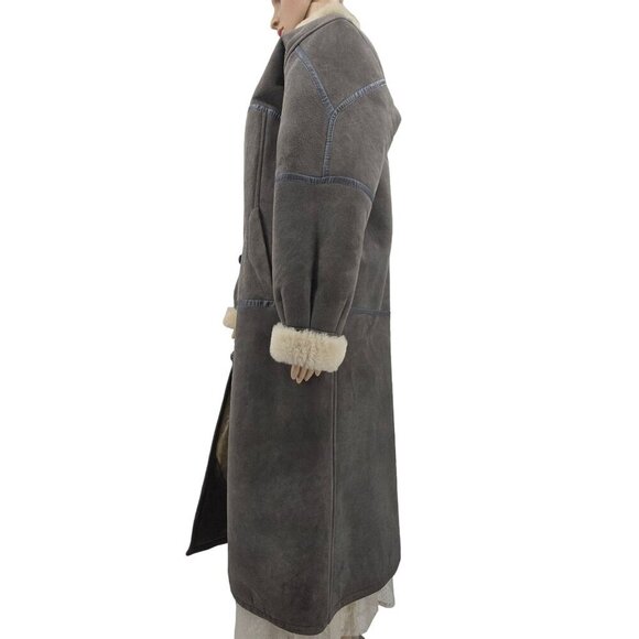 Full Length Grey Fleece Coath, Womens XXL - Picture 3 of 11